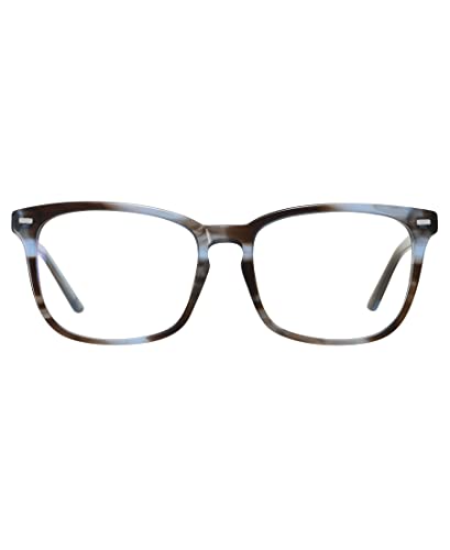 Image of DUCO Retro Square Blue Light Glasses For Men Blue Ray Blocking Glasses Computer Gaming Glasses Nylon Lens Acetate Frame Blue 8302