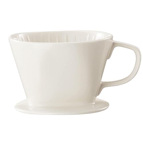 Filtro de café de cerámica reutilizable para verter sobre el gotero de la cafetera con 3 orificios de goteo blanco, filtro