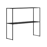 Mesas de Decoración Mesa Auxiliar Nórdica, Mesas De Hierro Negro De 60/80/100 Cm, Mesa De Consola Delgada Con Estantes De Almacenamiento De 2 Niveles, Mesa De Sofá Que Aho(Size:60*25*60cm,Color:Negro)