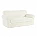 CHUN YI Stretch Loveseat Sofa Slipcover 2 Piece Sofa Cover, 2 Seater Couch Slipcover Coat Soft Washable Furniture Covers with Elastic Bottom, Checks Spandex Jacquard Fabric, Medium, Ivory White/Cream