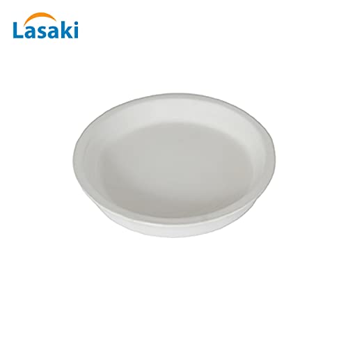 Image of Lasaki Round Ceramic Trays (Plates Saucers) for Pots, planters, Flower, Succulent(Set of 2,White,5 inch) R5(Plants not Included)