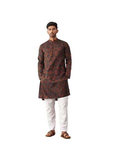 Image of Jompers Men's Silk Blend Straight Fit Straight Kurta Pyjama Set.