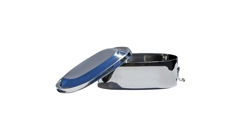 Image of New Wave Enviro Stainless Steel Food Container with Clamp Lid, 26oz. Capacity, Easy Closing Lid, Silver