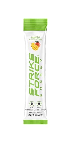 Image of Strike Force Energy Drink Mix - Mango Flavor - Natural Tasting Caffeine Drink - Turn Any Drink into an Energy Drink - Zero Calories, Sugar Free (10 Liquid Packs)