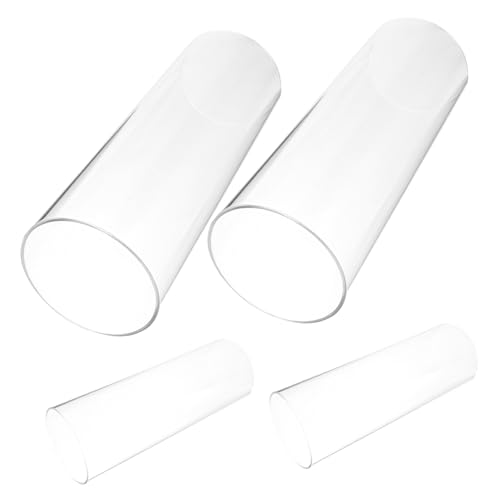 4pcs Candle Shade Simple Candle Cups Glass Cover Containers Glass Craft Candle Cups Glass Shade Ornaments Candle Cover Decor Accessories Glass Candle Cups Transparent Candle Covers
