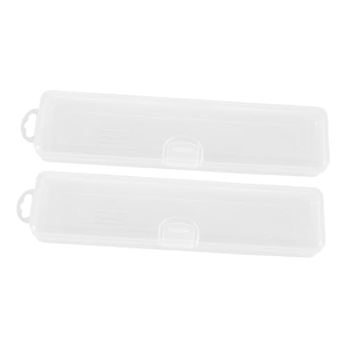 DEARMAMY 2 Stück Make up Pinselhalter Transparent Mit Deckel Tragbarer Reise Organizer Für Augenbrauenstifte Und Rougepinsel Kompakte Kosmetik Aufbewahrungsbox