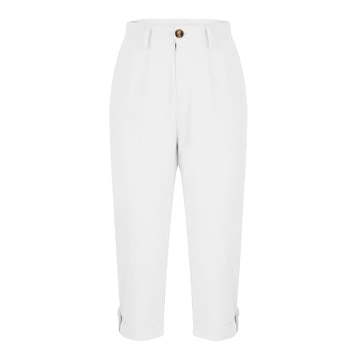 Cargo Capris for Women Casual Cargo Pants Lightweight Cropped Trousers Rolled Hem Capris with Pockets4