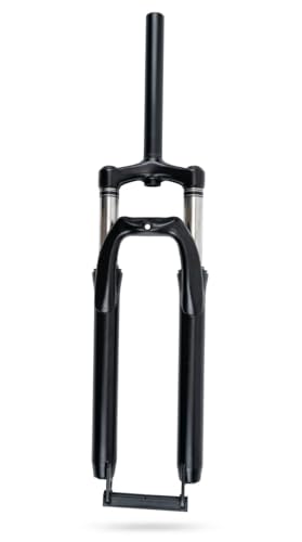 Image of Furix 26 Inch Single Crown Bicycle Suspension Fork, Matte Black with Chrome Stanchions, Threadless, 28.6 x 210MM Steerer Tube, 38MM