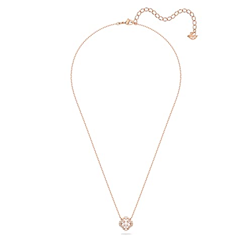 Swarovski Sparkling Dance necklace, White, Rose gold-tone plated4