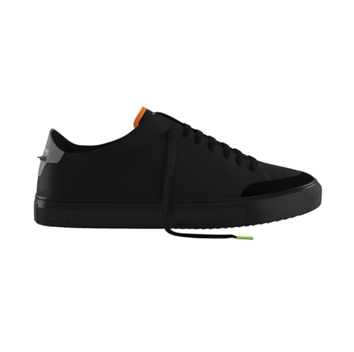 Men's Black Everyday Sneaker - Black Sneakers Shoes for Men - Classic Premium Italian Leather Walking & Casual Fashion Sneakers Shoes with Comfort Lace U