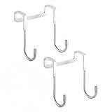 Over Cabinet Door Hook & Wardrobe Door Hook, Stainless Steel Hanging Hooks for Towels, Bags, Clothes – Bathroom Door Hooks for Towels, Kitchen Cabinet Hooks, Wardrobe Hooks, Dorm Room Hangers (2PCS)