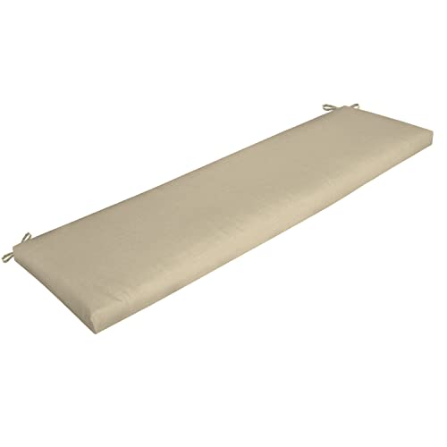 Image of Arden Outdoor Bench Cushion, 46 x 17, Rain-Proof, Fade Resistant Tan Leala