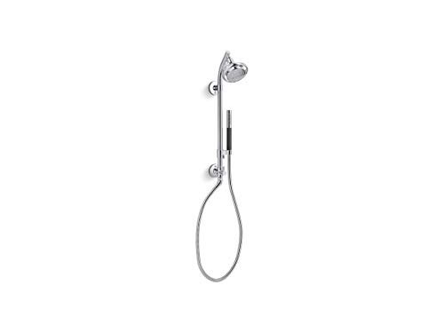 KOHLER 45906-CP HydroRail-S Shower Column for Showerhead and Handshower Functionality, Includes Slidebar Bracket for Handshower, One Size, Polished Chrome