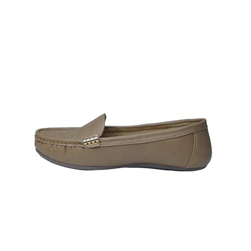 Image of Pluxh Women Ballet Flats | Slip-On Casual & Formal Shoes | Elegant Metal Accent Design, Soft Cushioned Insole with Flexible Anti-Slip Sole | Office Wear, Daily Use & Travel Footwear