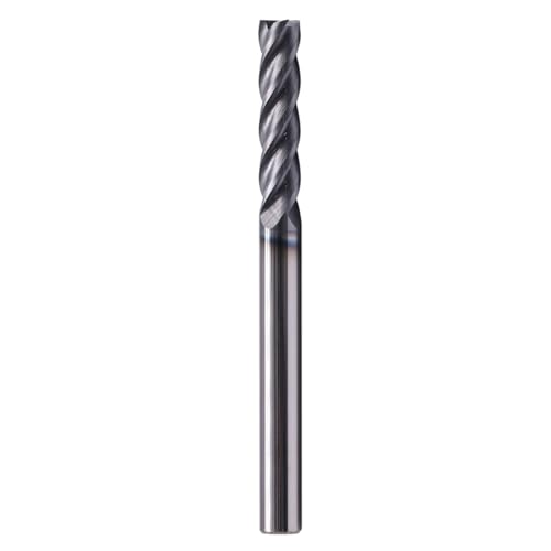 Image of 1 /4 inch 4 Flute Solid Carbide Long Square End Mill, 3 inch OAL, AlTiN Coated | 35 Helix, 1 /4 inch Cutting Dia, 1 /4 inch Shank Dia, 1-1 /8 inch LOC, for Milling Alloy Steel, Carbon Steel, Cast Iron, Copper