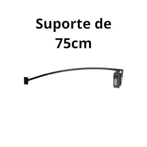 Kit 2 Suportes Para Refletor Interno e externo 75cm Curvo Preto