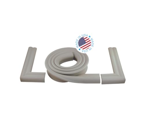 Image of KidKusion Hearth Cushion | Made in USA | Taupe | 8.33 Ft of Padding | Child Safety, Edge and Corner Guard, Baby Proof Fireplace Bumper