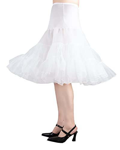 Image of 1950s Vintage Knee Length Crinoline Petticoats For Women Tulle skirts for under dresses 50s Clothing