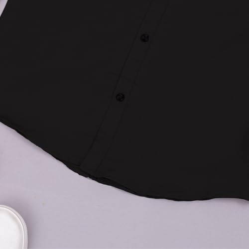 Image of Vikita Enterprise Kid Boy's Cotton Solid Shirt with Spread Collar Neck Full Sleeves Button Closure Curved Length and One Pocket | Shirt For Kids Boys