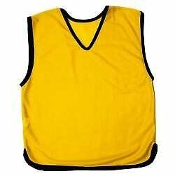 1 X Single Sports Training Bibs Football Rugby Hockey Netball Cricket Volleyball Vests Soccer Sports Club (7 Sizes 13 colours) (XXL, Amber)