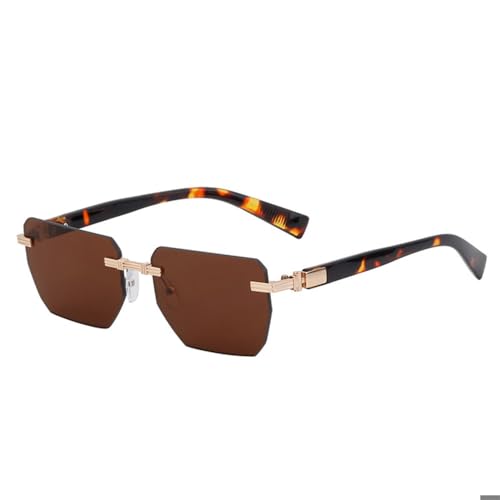 Lunettes de soleil sans cadre de vision nocturne carrées surdimensionnées hommes