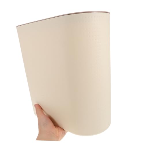Caneca de basura rectangular beige de plástico miniatura 3