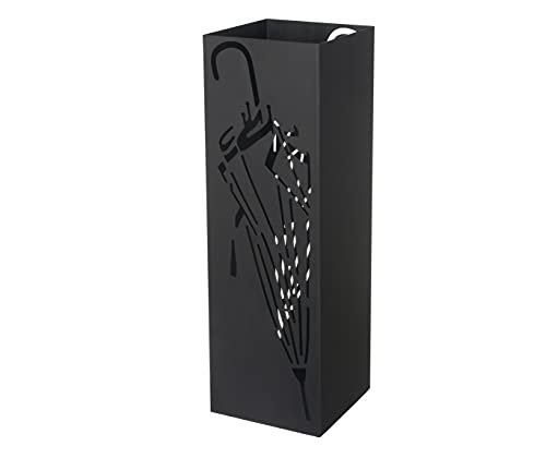 HERSIG - Paragüero Metal Cuadrado Negro Paraguas | Paragüero diseño Moderno Cuadrado