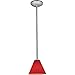 Martini Brushed Steel 1-Light Indoor Pendant (28004-3R-BS/RED)