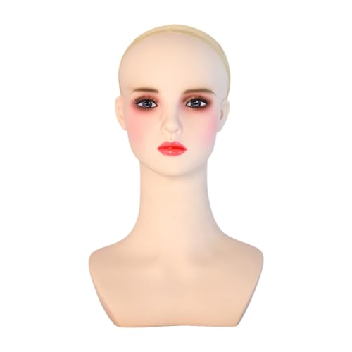 Cabeza de maniquí de cosmetología de PVC y soporte organizador de pelucas