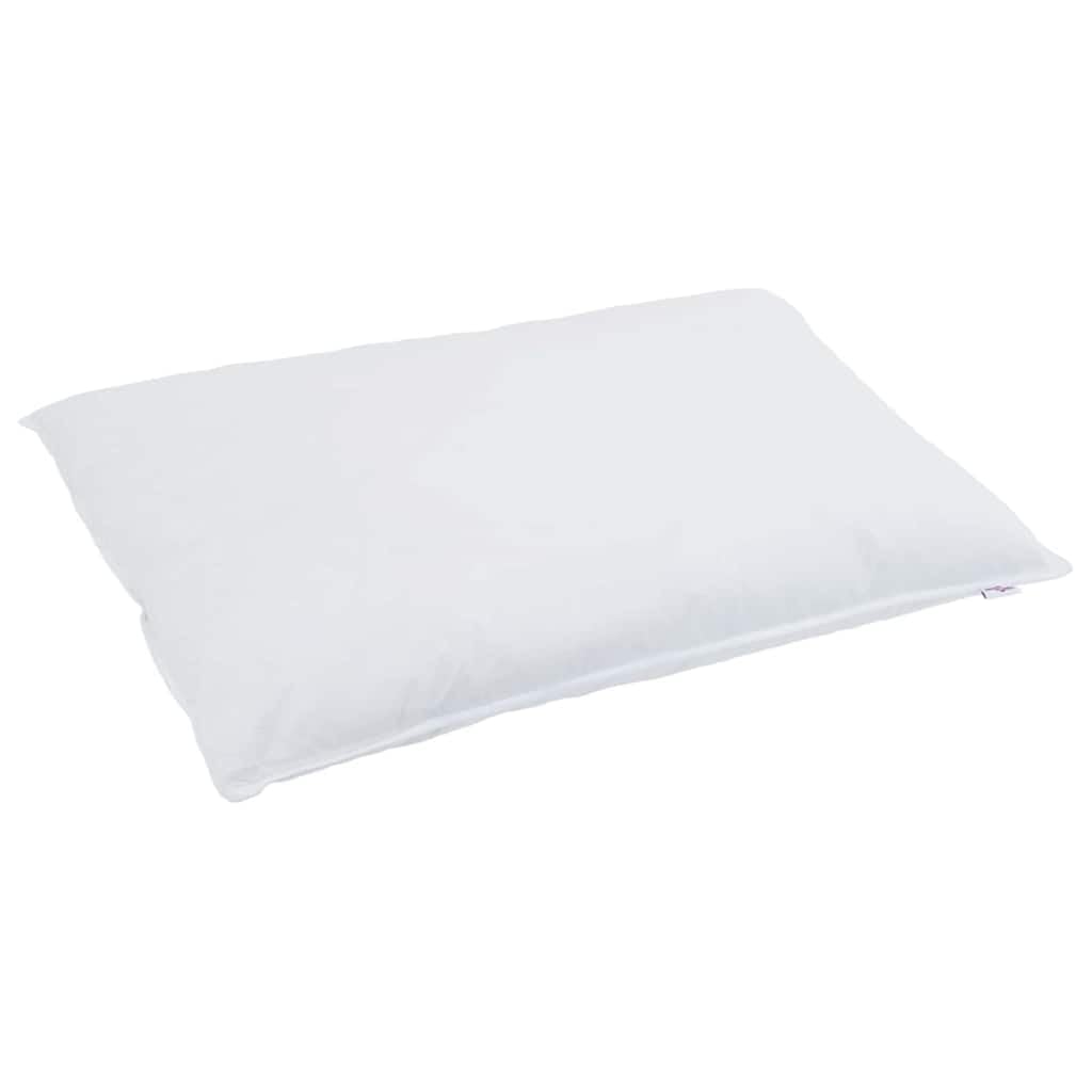 2 almohadas de plumas blancas de 40 x 80 cm con relleno de plumón, ergonómicas, transpirables y lavables, ideales para dormir de espalda, de lado y boca abajo