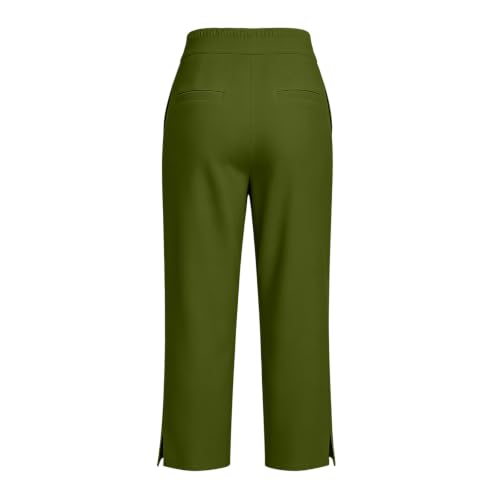 Women's Wide Leg Casual Pants High Waist Ankle Slit Hem Side Pocket Pants - image 6