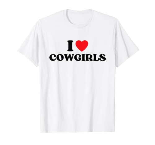Lustig Ich liebe Crazy Cowgirls Red Heart Cowgirls Western Lover T-Shirt