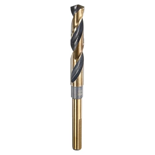 sourcing map Twist Drill Bit 13mm Dia High-Speed Steel 4341 Metric Drill Bits 5.9" Overall Length with Black & Gold Oxide Coating for Drilling Hard Metals, Stainless Steel, Alloy Steel