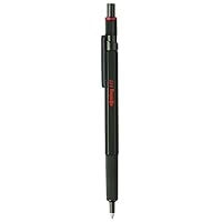 Bolígrafo ROtring 600 - Punta Media Tinta Negra, Cuerpo Rojo Metálico + Estuche Y Recambio