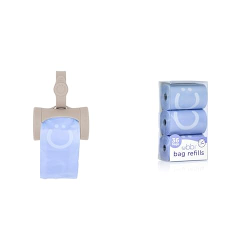 Image of Ubbi Retractable On-the-Go Diaper Bag Dispenser with 36 Lavender Scented Refill Bags for Baby Travel