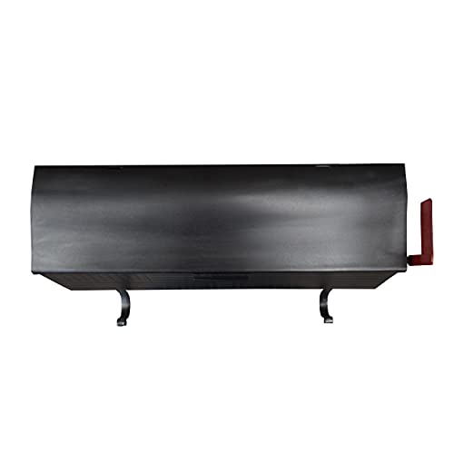 Image of Oakland Living AZ620-SILVER Silver Patriotic Metal Outgoing Mail Flag and Newspaper Hangers Wall Mount Mailbox