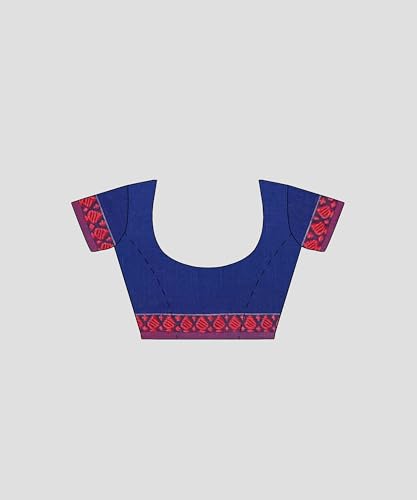 Image of eC ESHA'S COLLECTION Women's Cotton Blend Begumpuri Handloom Saree With Unstitched Running Blouse Piece