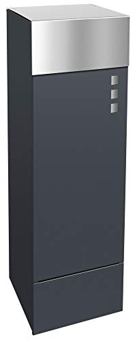 Frabox® Design Paketkasten anthrazitgrau RAL 7016 / Edelstahl - jederzeit...