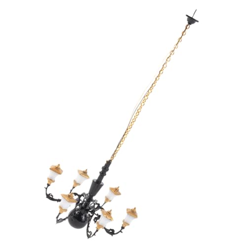ibasenice Mini Lámpara de Araña Miniatura para Decoración DIY Luz Cálida Blanca Colgante Pequeño para Casas de Muñecas y Maquetas Accesorio Clásico para Salón y Mesa de Arena Diseño