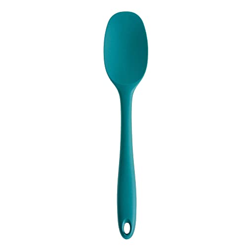 RSVP International Ela's Favorite Silicone Spatula Spoon, Turquoise, 11