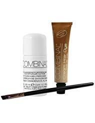 Combinal Cream Hair Dye (Light Brown) .5 oz with Brush & 5% Hydrogen Peroxide .7 oz