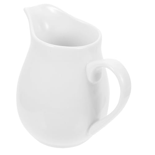 Garneck Ceramic Milk Jug Coffee Dispenser Gravy Vinegar Sauce Cup Porcelain Pitcher Pot Soy Creamer Coffee Syrups Hot Tea Pitcher Honey Container Sauce Boat Sauce Container Ceramics White