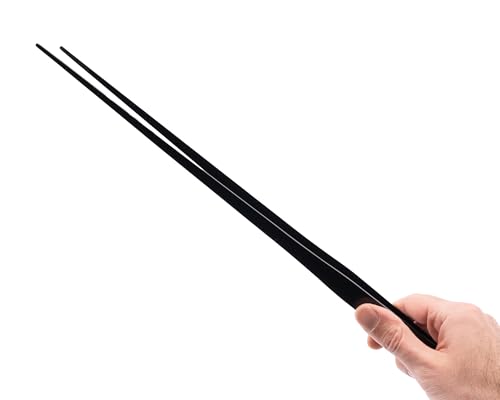 NatureHolic Scaping Tweezers Straight Black | 48 cm Aquarium Pflanzenpinzette | Extra Lange Edelstahl Pinzette | Gerade Spitze mit Riffelung | Perfekt für Aquascaping & Pflanzenpflege | Schwarz