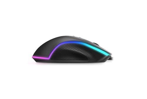 NXKEOS Mouse da gioco Sensore ottico ad alta precisione, 6400 DPI, RGB Rainbow, 7 pulsanti programmabili, nero - Mouse gaming - Immagine 7