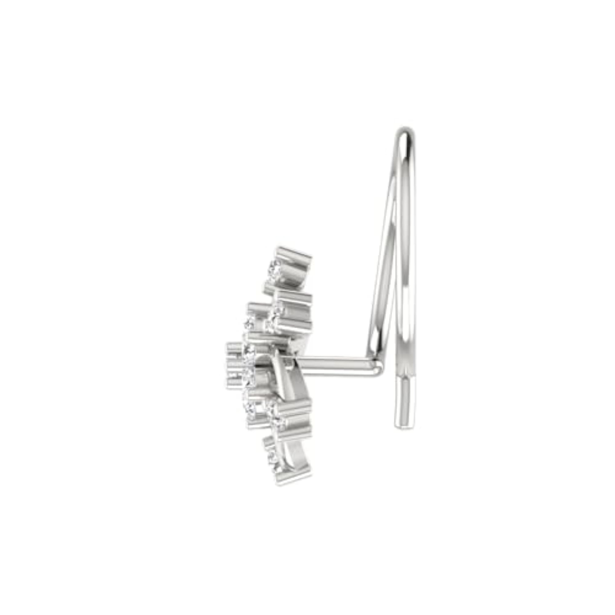 9K BIS Hallmarked White Gold Stud Nosering