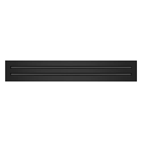 Image of BUILDMART - 24x4 Modern AC Vent Cover - Decorative Black Air Vent - Standard Linear Slot Diffuser - Register Grille for Ceiling, Walls & Floors - Texas Buildmart