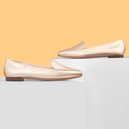 Image of MUSSHOE Pointed Toe Flats for Women, Comfortable Business Casual Work Shoes, Slip On Loafers with Arch Support, Office Walking Flats for All Day Standing