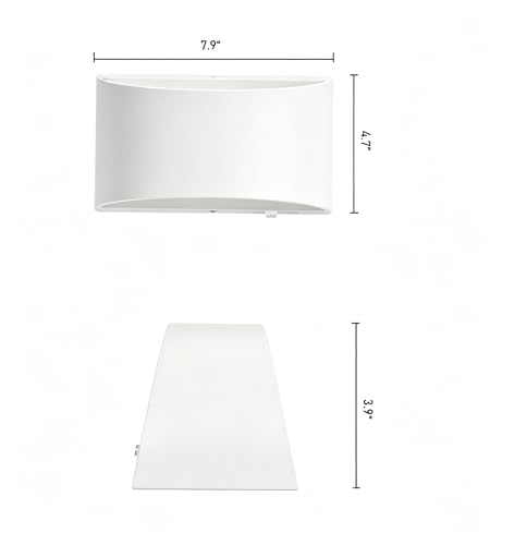 Image of Indoor Dimmable Wall Sconces with Dimmable Switch, Modern LED Sconces Wall Lighting Aluminum Wall Lights for Living Room Bedroom Hallway (Type B, 3000K)