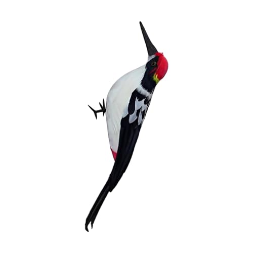 Sharplace Simulation Specht dekorative handgefertigte Outdoor-Kunst Filmkunst niedliche Vogelscheuche Geschenk Skulptur Modell für Garten Freien, Stil a-Kunststoff