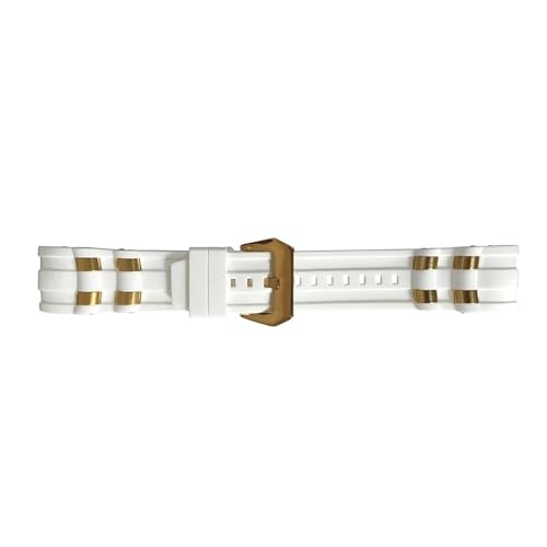 Sangle Invicta en silicone blanc avec insert métallique robuste